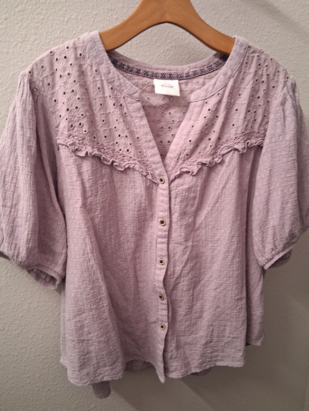 Knox Rose Lavender Boho Top XL